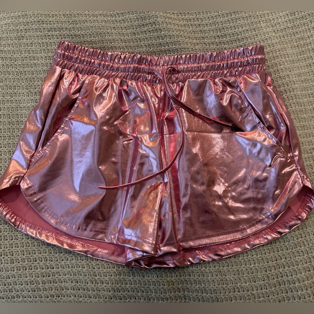 Pink Metallic Shorts Size Large